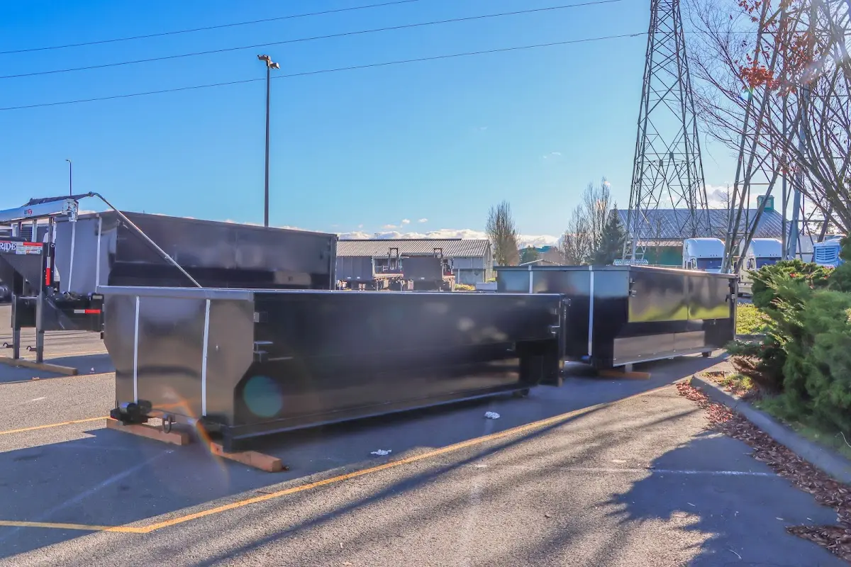 Roll-off dumpster ready for waste disposal at job site for 2 Yard Dumpster Rental in Wawarsing